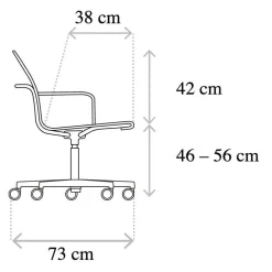 D1 Bürostuhl mit Armlehne & Rollengestell
