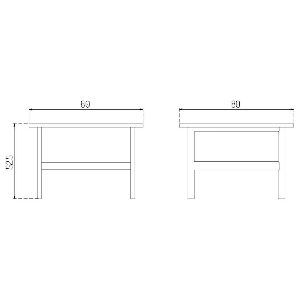 D33 Couchtisch 80x80cm