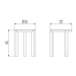 D108 Ragnesminde Beistelltisch Ø 35cm