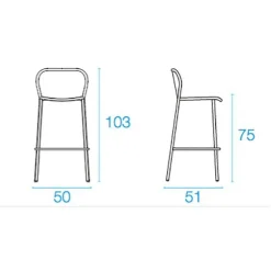 Darwin Outdoor Barhocker 75cm