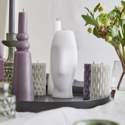 Dekokerze mit Gesicht