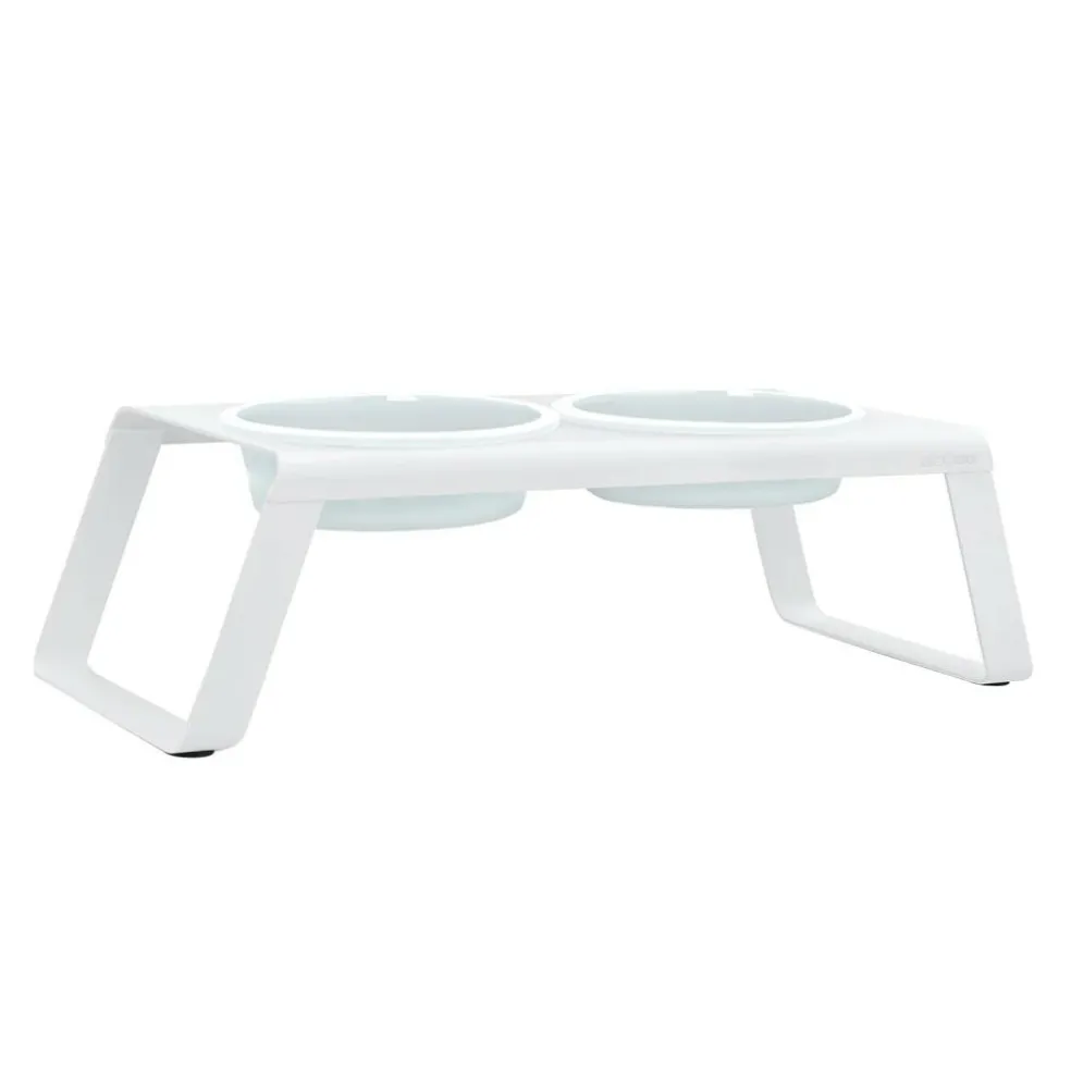 Desco Hundenapfständer mit Porzellannäpfen L