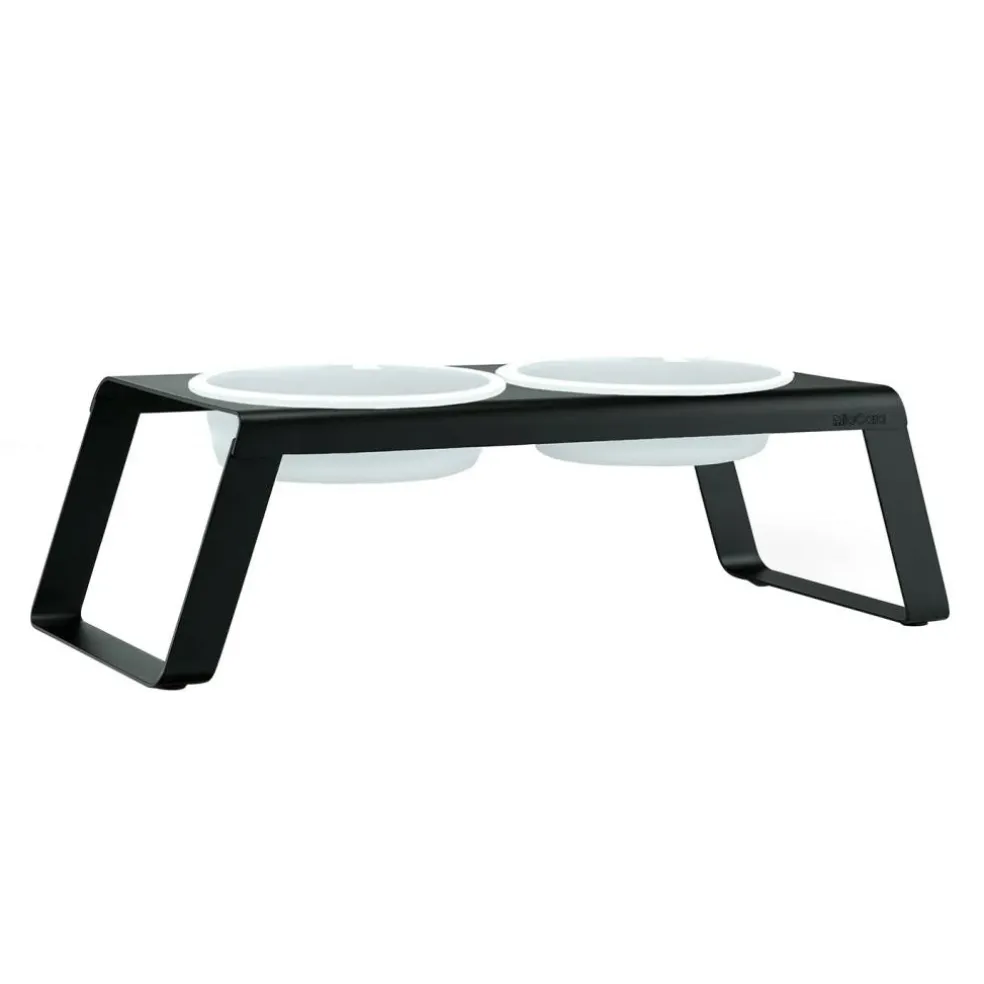 Desco Hundenapfständer mit Porzellannäpfen L