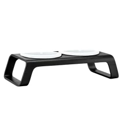 Desco Katzenapfständer Holz mit Porzellannäpfen