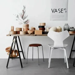 DOT™ Hocker Leder Gestell Stahl verchromt