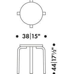 E60 Hocker Gestell klar lackiert