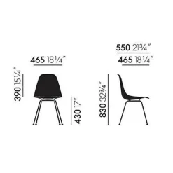 Eames Fiberglass Side Chair DSX Gestell weiß