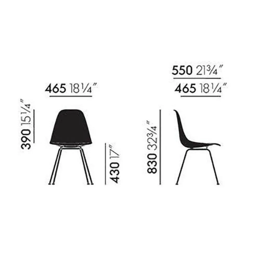 Eames Fiberglass Side Chair DSX Gestell weiß