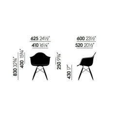 Eames Plastic Armchair DAW RE Gestell Esche