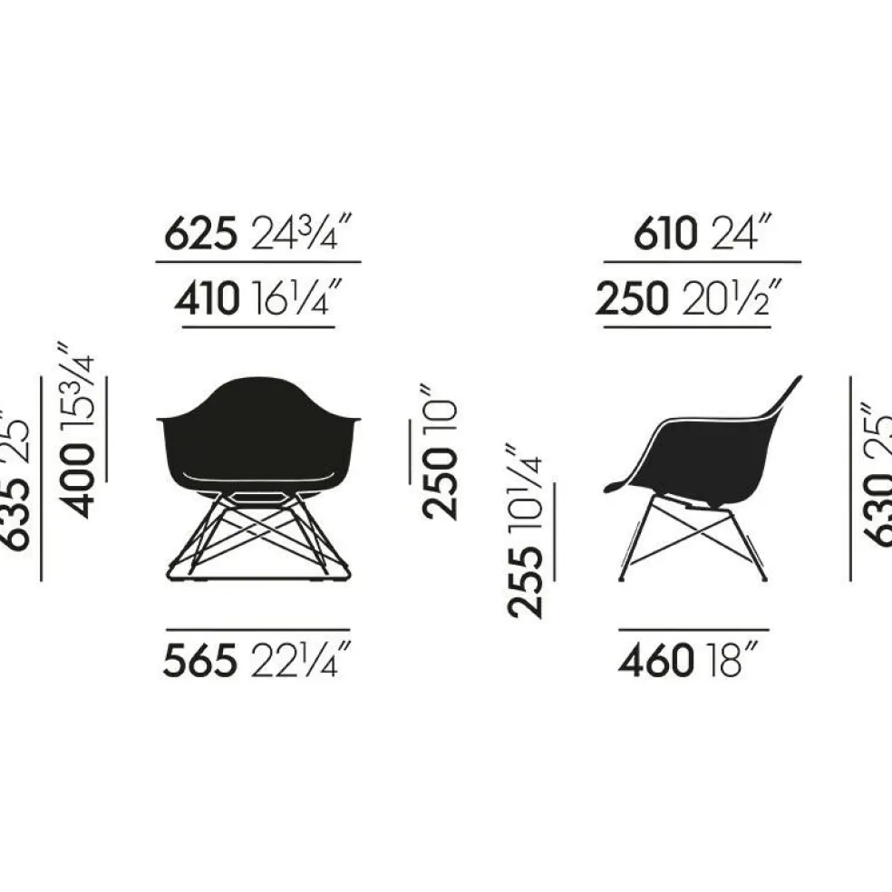 Eames Plastic Armchair LAR RE Gestell schwarz
