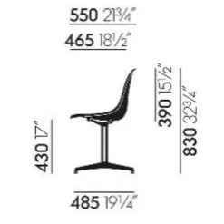 Eames Plastic Side Chair DSL RE Gestell poliert