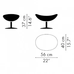 Egg/Das Ei™ Fußhocker Leder Gestell Braun Bronze