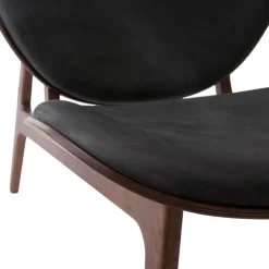 Elephant Lounge Sessel Leder Gestell dunkel gebeizte Eiche