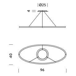 Ellisse Minor Downlight LED Pendelleuchte