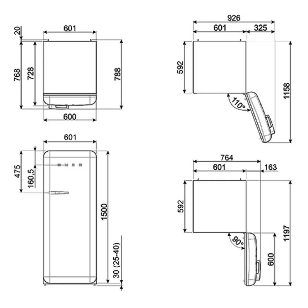 FAB28 Kühlschrank mit Gefrierfach