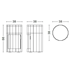 Facet Container hoch mit Füßen und Rollen