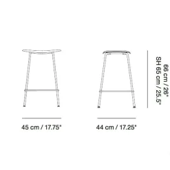 Fiber Barhocker 65cm Leder