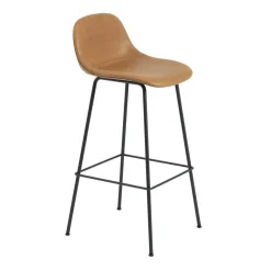 Fiber Barhocker mit Rückenlehne 75cm Leder