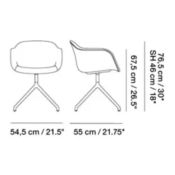 Fiber Chair Drehstuhl gepolstert