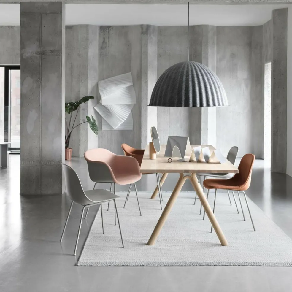 Fiber Chair Stuhl gepolstert mit Rohrgestell