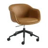 Fiber Conference Drehstuhl mit Rollen und Gaslift Leder
