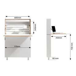 Flatmate Wandsekretär mit Birkenkante