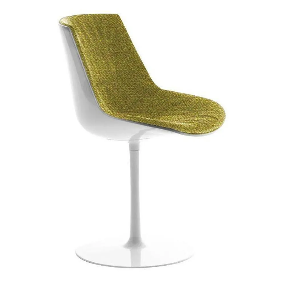 Flow Drehstuhl gepolstert mit Tellerfuß