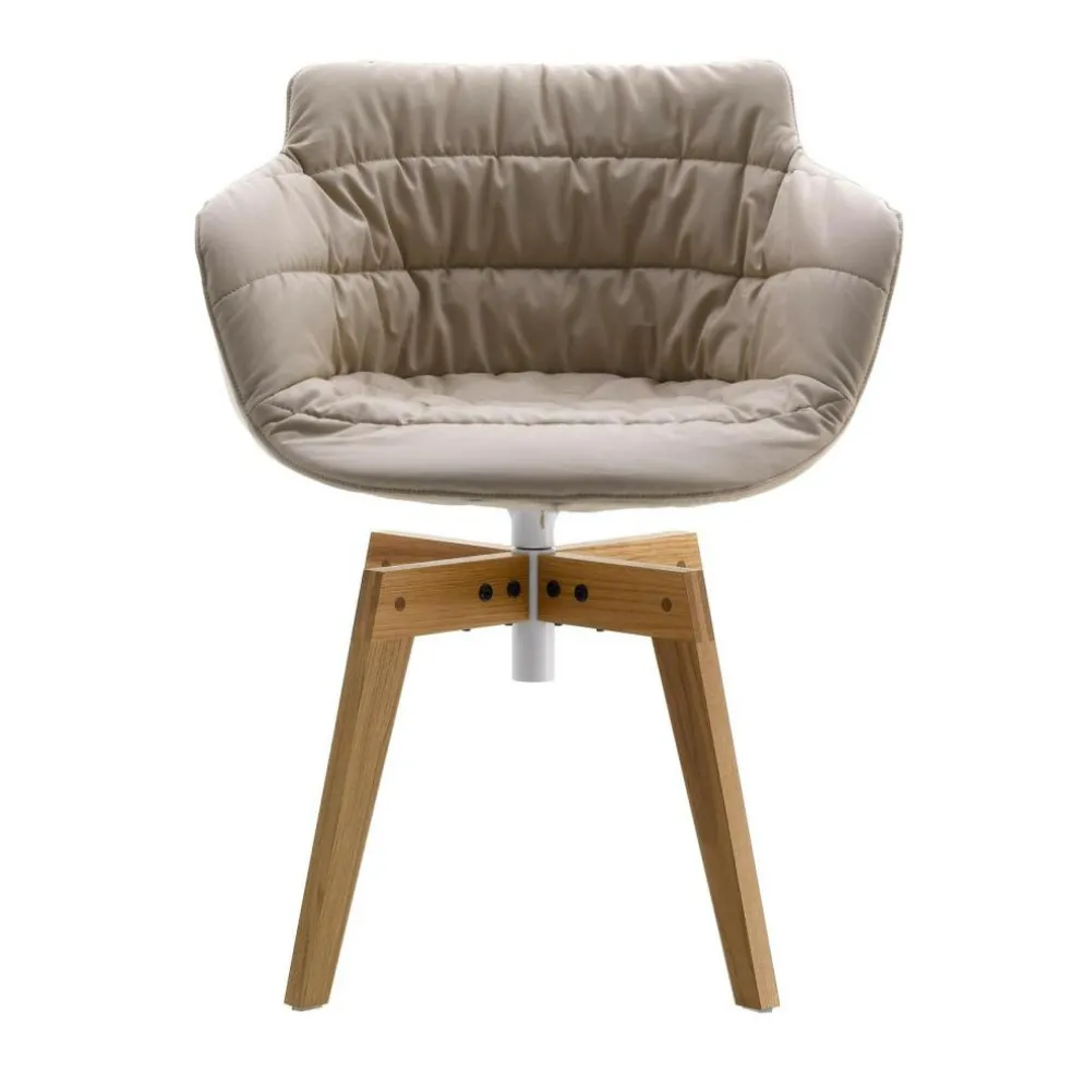 Flow Slim Armlehnstuhl Eiche gepolstert