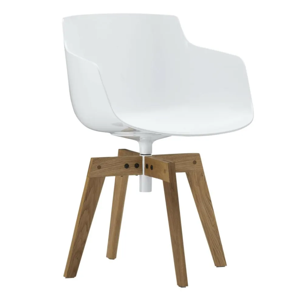 Flow Slim Armlehnstuhl Füße in Eiche