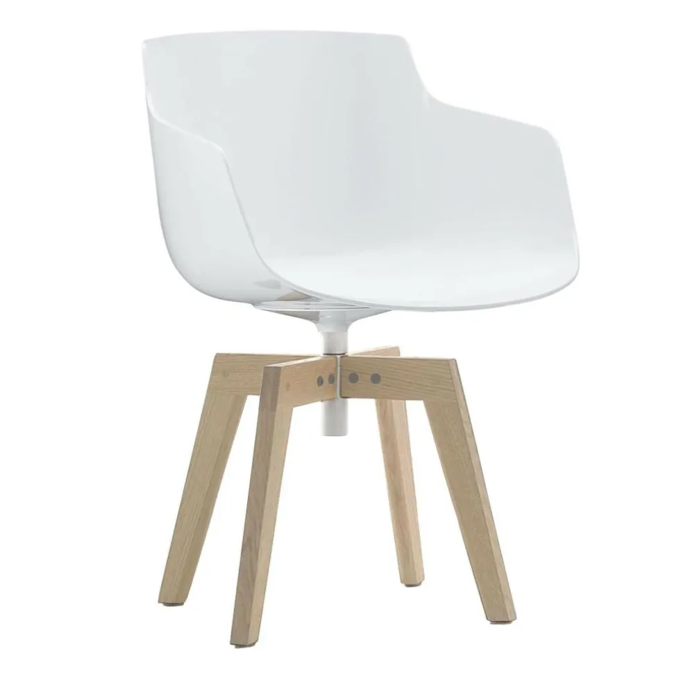 Flow Slim Armlehnstuhl Füße in Eiche