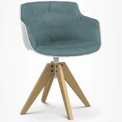 Flow Slim Armlehnstuhl Gestell Eiche VN gepolstert