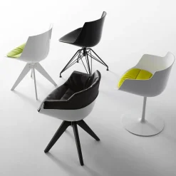 Flow Slim Armlehnstuhl Vierfußgestell VN Stahl