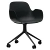 Form Armlehndrehstuhl mit Rollen 4W Gestell Schwarz
