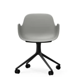 Form Armlehndrehstuhl mit Rollen 4W Gestell Schwarz