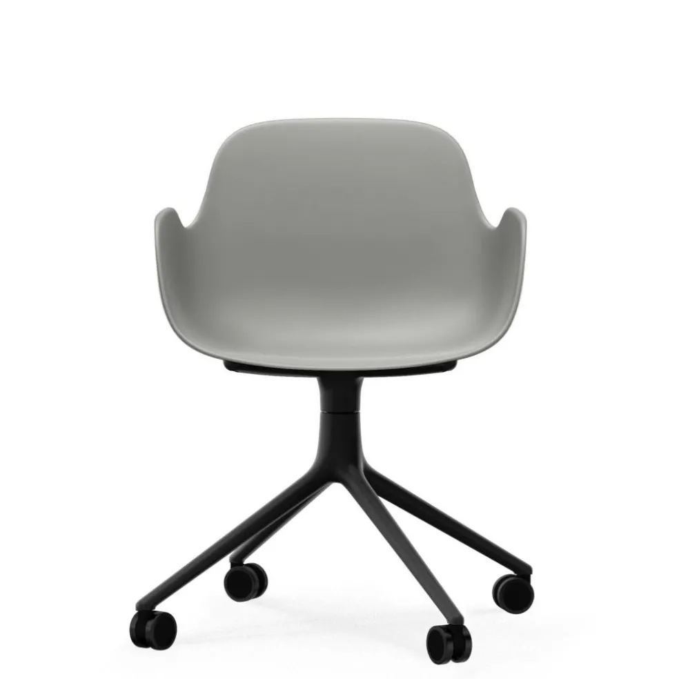 Form Armlehndrehstuhl mit Rollen 4W Gestell Schwarz