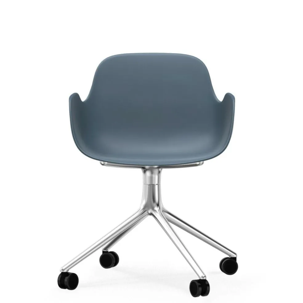 Form Armlehndrehstuhl mit Rollen 4W Gestell Aluminium