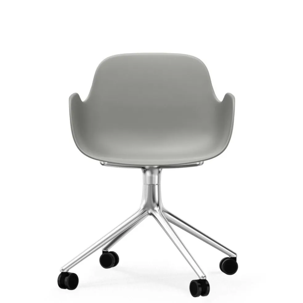 Form Armlehndrehstuhl mit Rollen 4W Gestell Aluminium