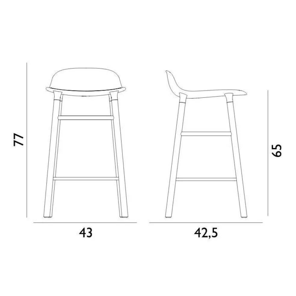 Form Barhocker Gestell Walnuss 65cm