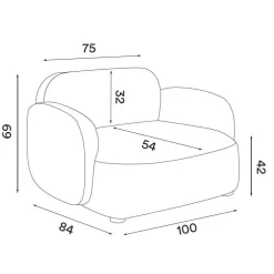 Gem Lounge Sessel mit Armlehnen