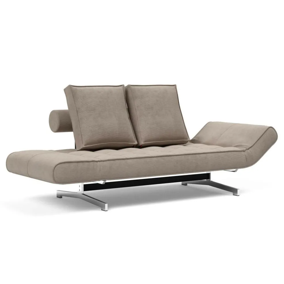 Ghia Schlafsofa Cord Beine Stahl verchromt 210x93cm