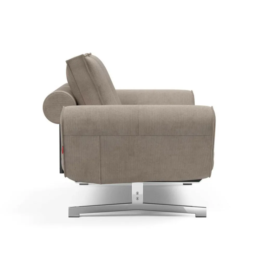 Ghia Schlafsofa Cord Beine Stahl verchromt 210x93cm