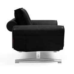 Ghia Schlafsofa Stoff-/Ledermischung Beine Stahl verchromt