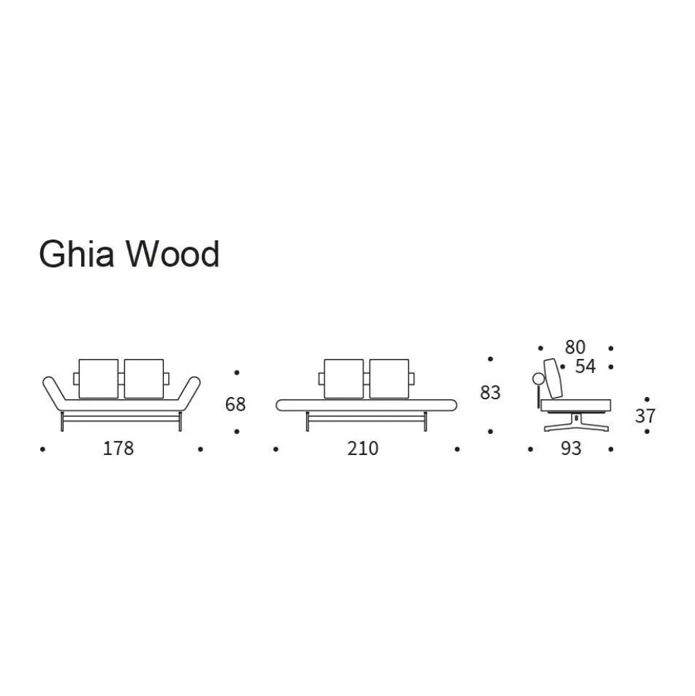 Ghia Wood Schlafsofa Cord 210x93cm