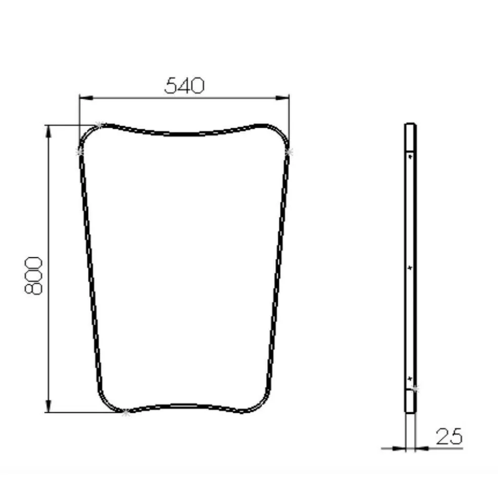 Gio Ponti F.A.33 Rectangular Wandspiegel