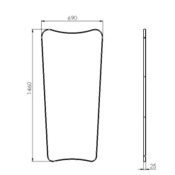 Gio Ponti F.A.33 Rectangular Wandspiegel
