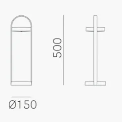Giravolta 1799 LED Außenleuchte mit Akku H 50cm