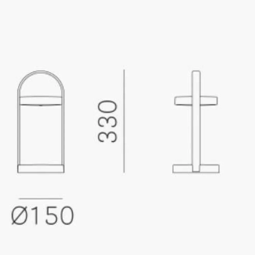 Giravolta 1799 tragbare LED Außenleuchte H 33cm