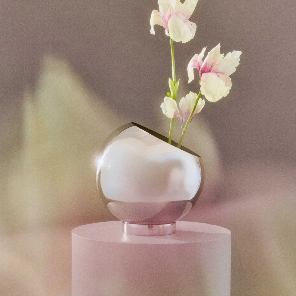 Globe Blumentopf Edelstahl Ø 17cm