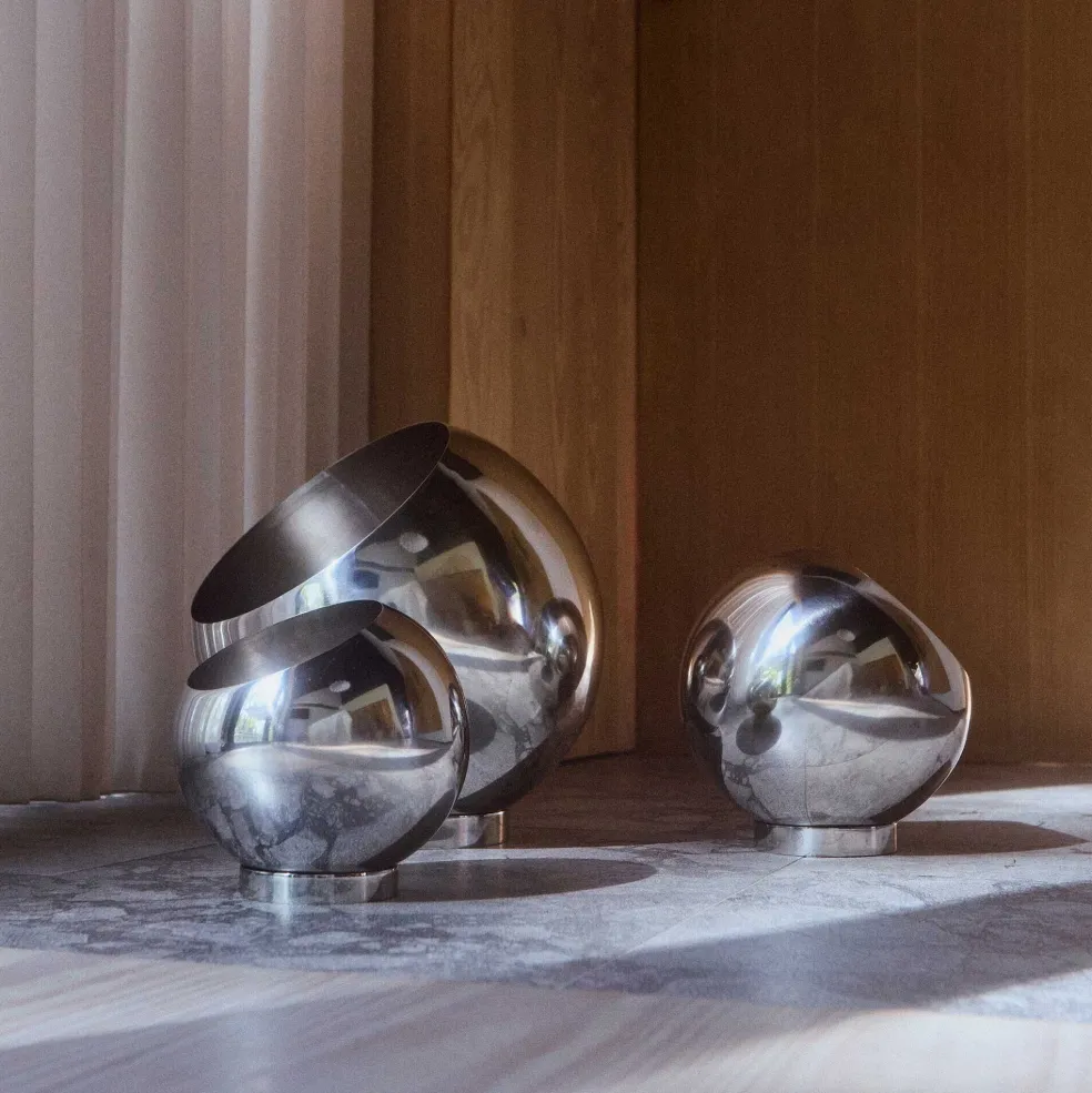 Globe Blumentopf Edelstahl Ø 17cm