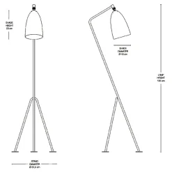 Gräshoppa Stehleuchte glänzend